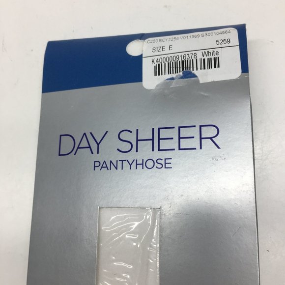 Catherines Pantyhose Day Sheer Hosiery Ribbed Panty White Plus Size E - Picture 4 of 4